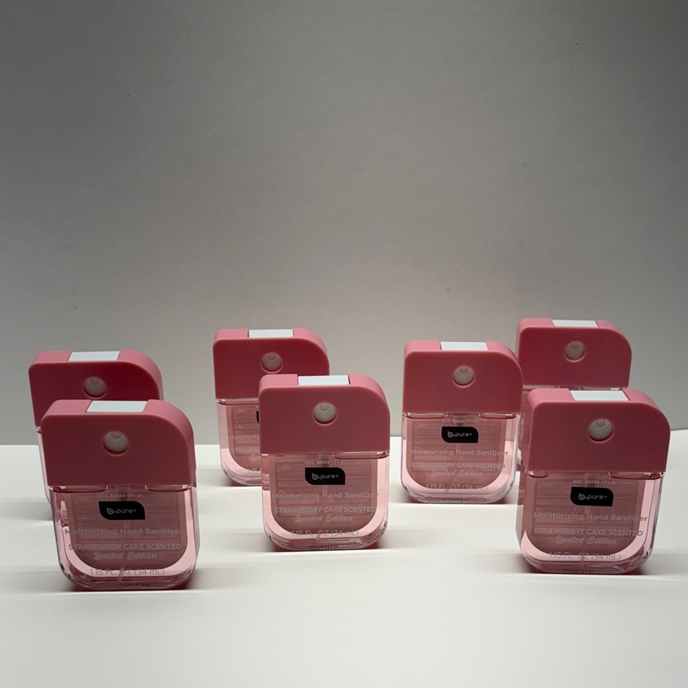 B pure moisturizing hand sanitizer strawberry cake scented lot of 7